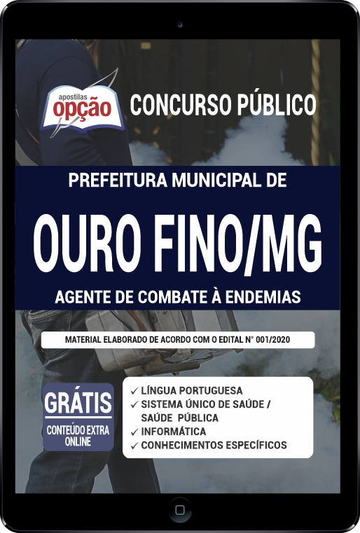 Apostila Prefeitura  de Ouro Fino - MG PDF - Agente de Combate à Endemias