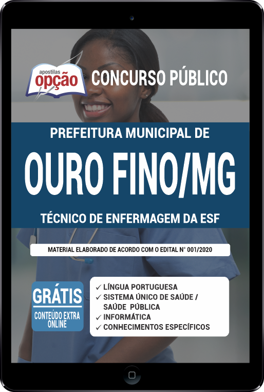 Apostila Prefeitura  de Ouro Fino - MG PDF - Técnico de Enfermagem da ESF