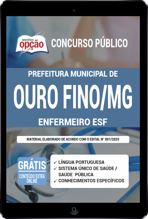 Apostila Prefeitura  de Ouro Fino - MG PDF - Enfermeiro ESF