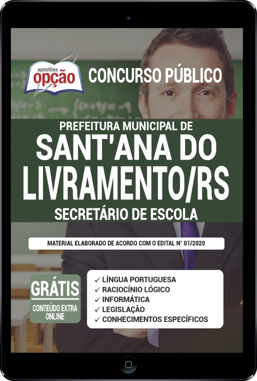 Apostila Prefeitura  Santana do Livramento RS PDF Secretário de Escola