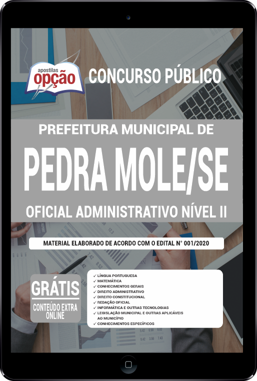 Apostila Prefeitura  de Pedra Mole SE PDF Oficial Admin Nível II