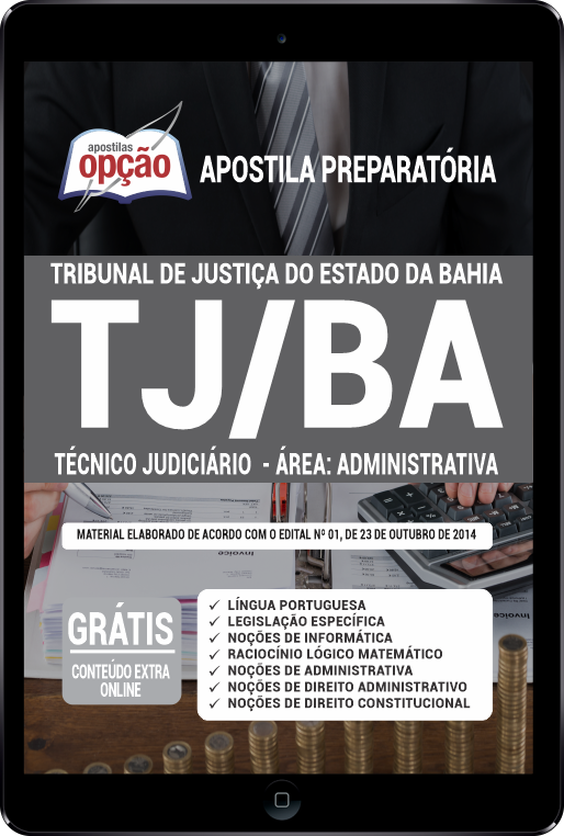 Apostila TJ-BA PDF - Técnico Judiciário - Área: Administrativa 2021