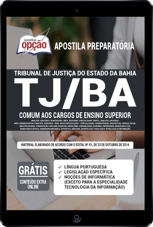 Apostila TJ-BA PDF - Comum aos Cargos de Ensino Superior 2021