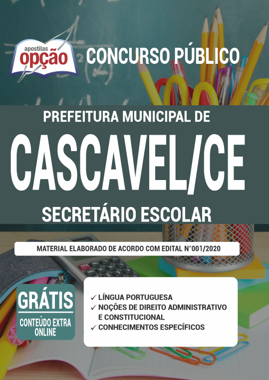 Apostila Prefeitura de Cascavel - CE 2021 - Secretário Escolar