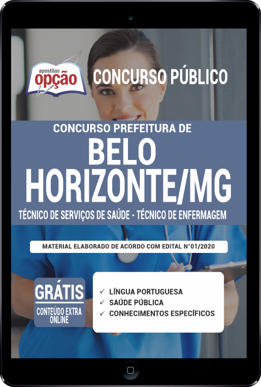 Apostila Prefeitura  Belo Horizonte MG PDF Téc Serviços Saúde Téc Enfermagem 2021