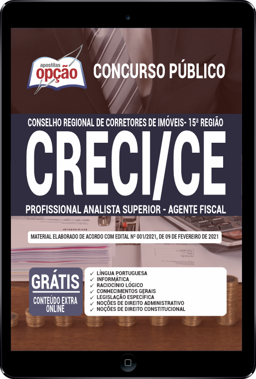 Apostila CRECI-CE em PDF - Analista Sup - Agente Fiscal 2021