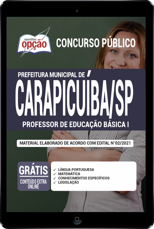 Apostila Prefeitura  Carapicuíba-SP PDF Prof Educa Básica I 2021