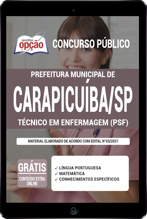 Apostila Prefeitura  Carapicuíba-SP em PDF - Téc de Enfermagem 2021