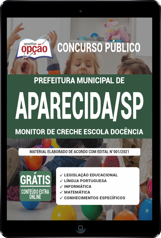 Apostila Prefeitura  Aparecida - SP em PDF - Monitor de Creche 2021