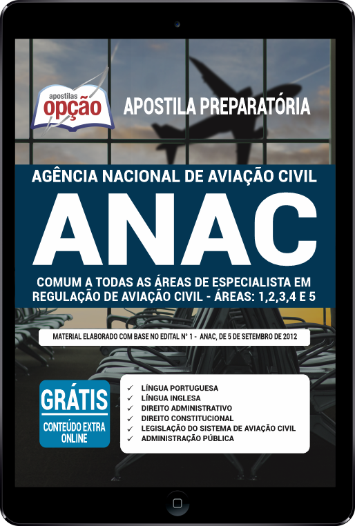 Apostila ANAC em PDF - Comum Regulação de Aviação Civil 2021