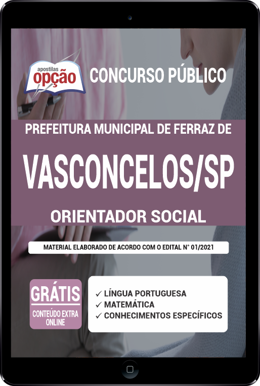 Apostila Prefeitura  Ferraz de Vasconcelos SP PDF - Orientador Social 2021