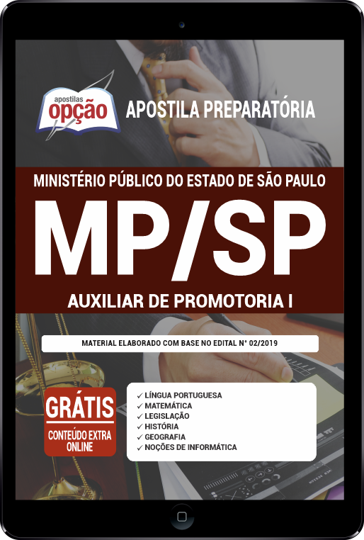 Apostila MP-SP em PDF - Auxiliar de Promotoria I 2021