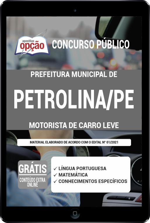 Apostila Prefeitura de Petrolina - PE PDF - Motorista Carro Leve 2021