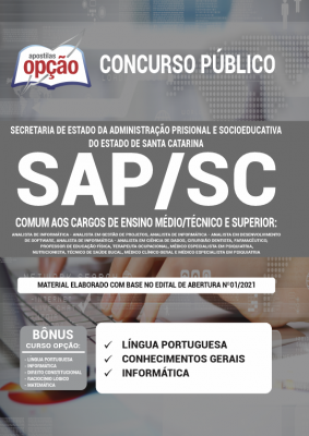 Apostila SAP-SC - Comum aos Cargos de Ensino Médio/Técnico e Superior