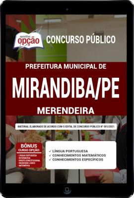 Apostila Prefeitura de Mirandiba - PE em PDF - Merendeira