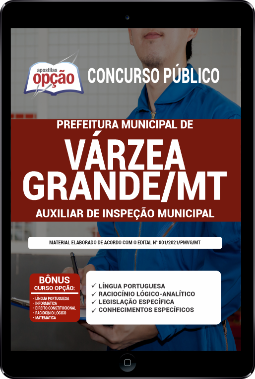 Apostila Prefeitura  Várzea Grande - MT PDF - Aux Insp Municipal 2021