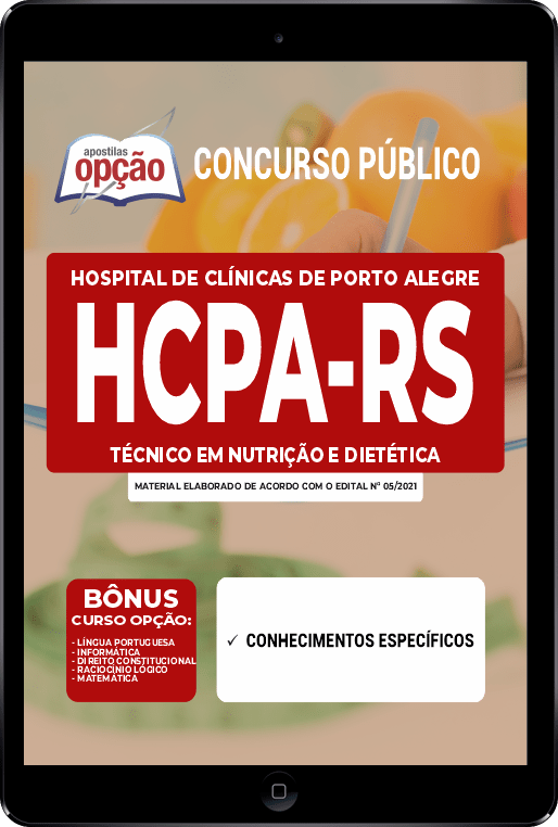 Apostila HCPA-RS PDF - Técnico em Nutrição e Dietética 2021