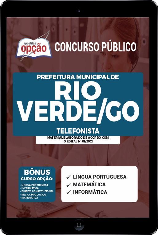 Apostila Prefeitura de Rio Verde - GO PDF - Telefonista 2021