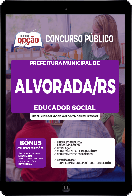 Apostila Prefeitura  de Alvorada - RS PDF - Educador Social 2021