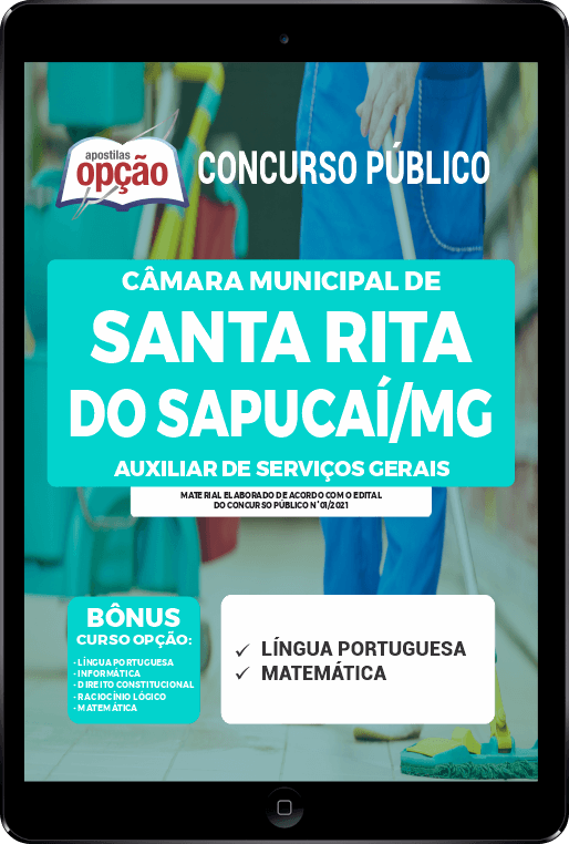 Apostila Câmara de Santa Rita do Sapucaí MG PDF - Agente de Serviço 2021