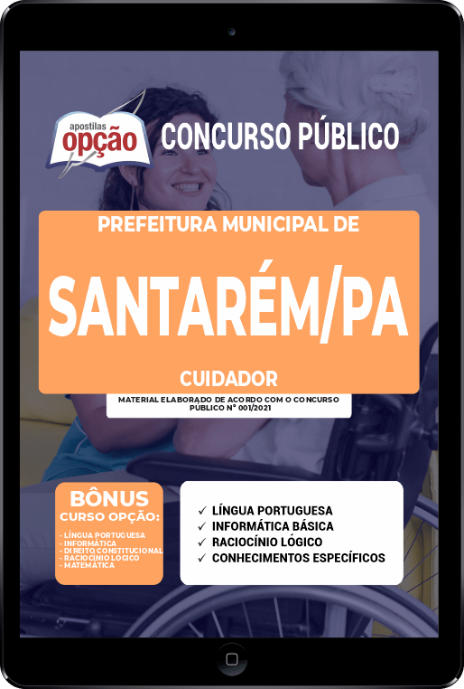 Apostila Prefeitura  Santarém PA PDF Cuidador 2021