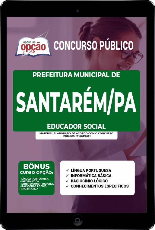 Apostila Prefeitura  Santarém PA PDF Educador Social 2021