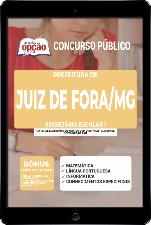 Apostila Prefeitura  Juiz de Fora MG PDF - Secretário Esc I 2021