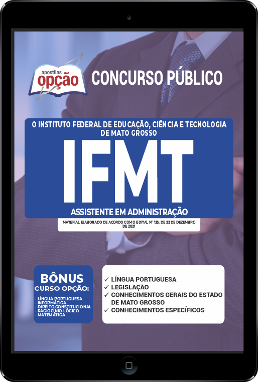 Apostila IFMT PDF Assistente em Administração 2021