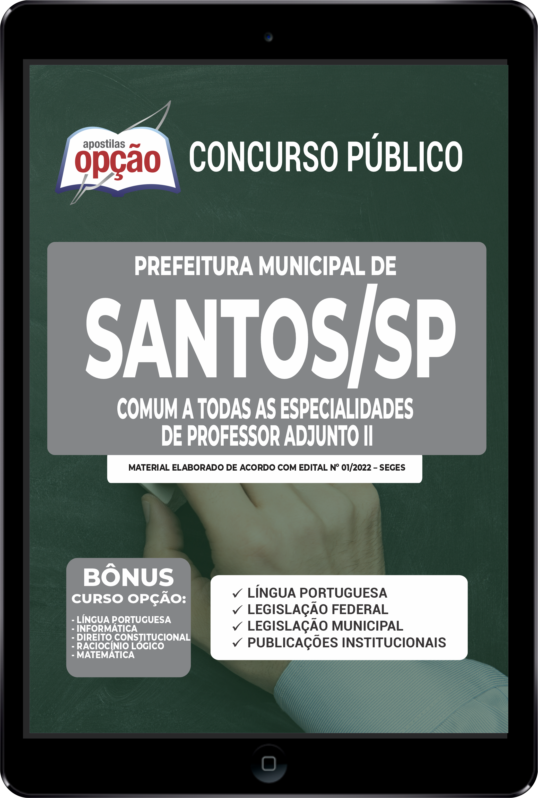 Apostila Prefa Santos - SP PDF - Espec Prof Adjunto 2022