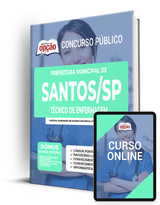 Apostila Prefeitura de Santos - SP 2022 - Técnico de Enfermagem