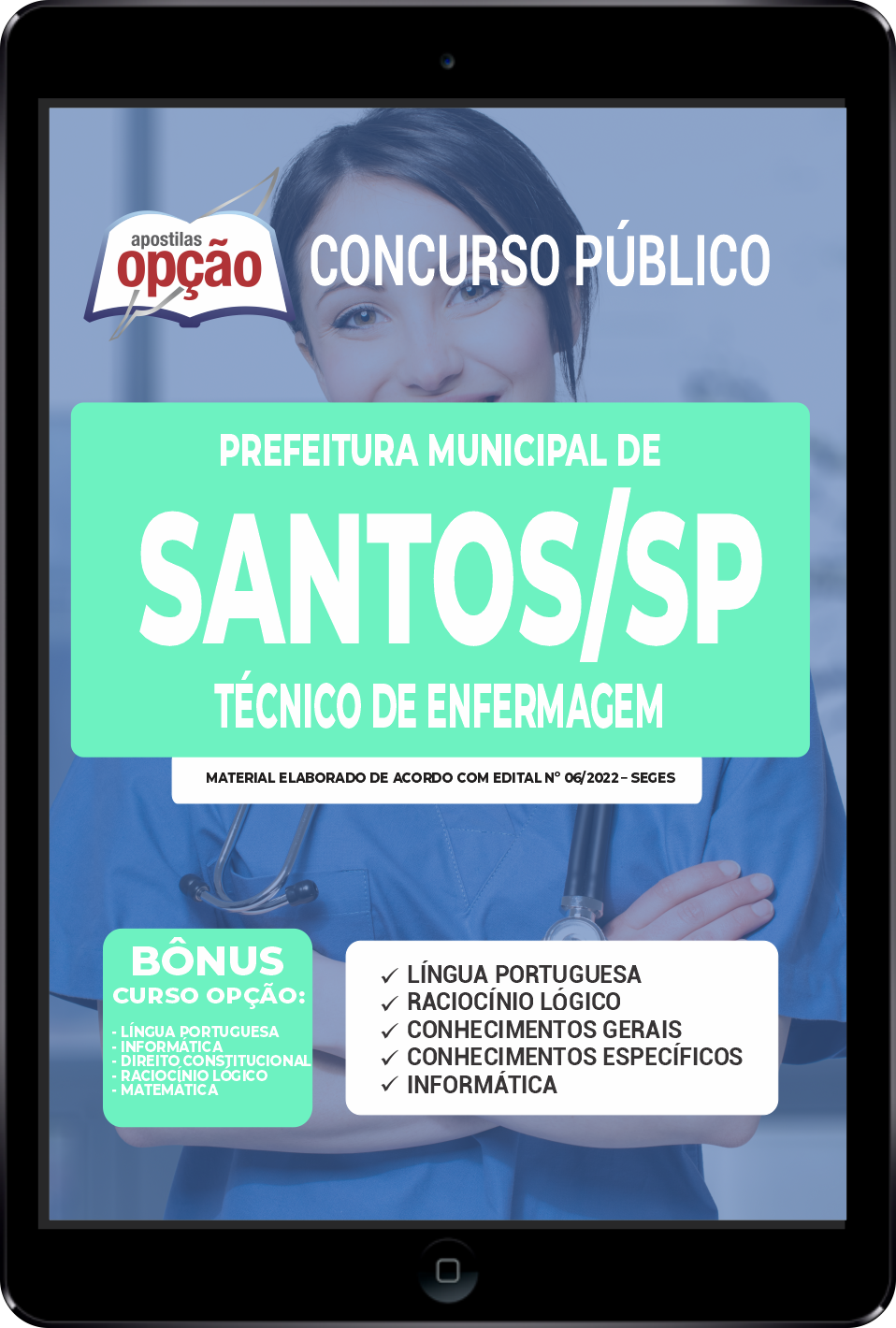 Apostila Prefeitura de Santos - SP PDF - Técnico de Enfermagem 2022