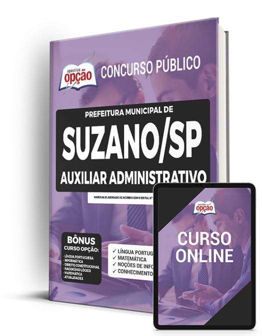 Apostila Prefeitura de Suzano - SP 2022 - Auxiliar Administrativo