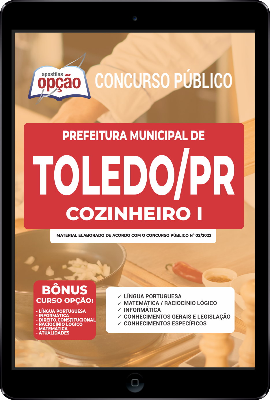 Apostila Prefeitura de Toledo - PR PDF - Cozinheiro I 2022