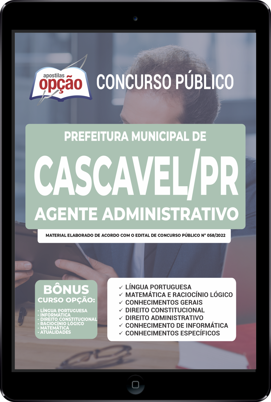 Apostila Prefeitura de Cascavel - PR PDF 2022 - Agente Administrativo