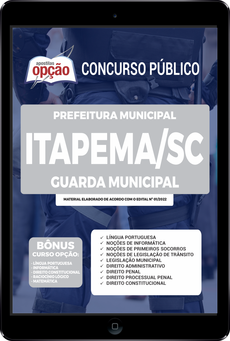 Apostila Prefeitura de Itapema - SC PDF - Guarda Municipal 2022