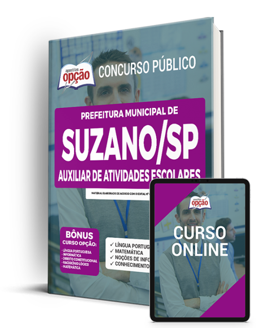 Apostila Prefeitura de Suzano SP 2022 Auxiliar de Atividades Escolares