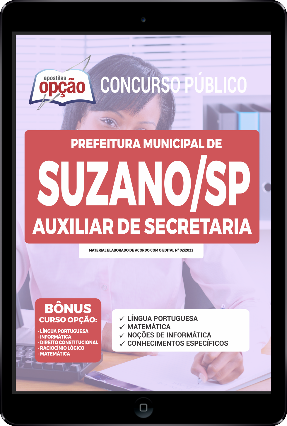 Apostila Prefeitura de Suzano SP PDF Auxiliar de Secretaria 2022