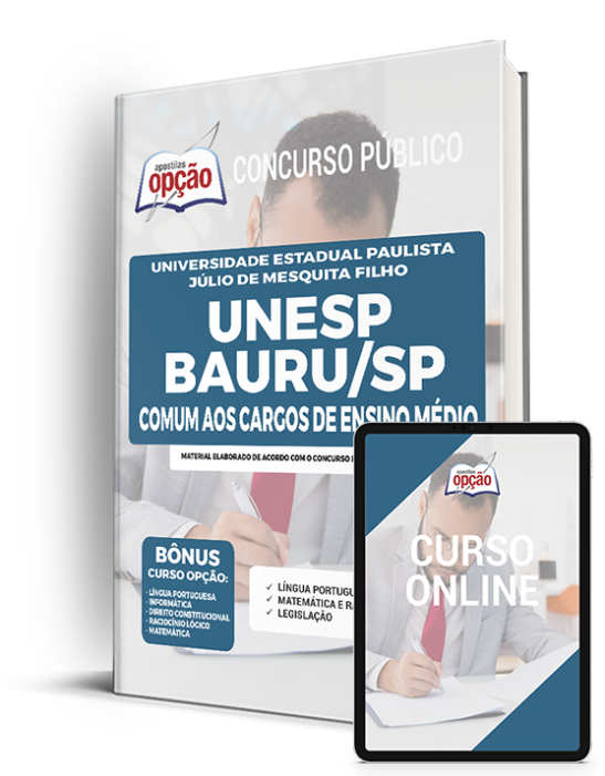 Apostila UNESP Bauru - SP 2022 - Comum aos Cargos de Ensino Médio