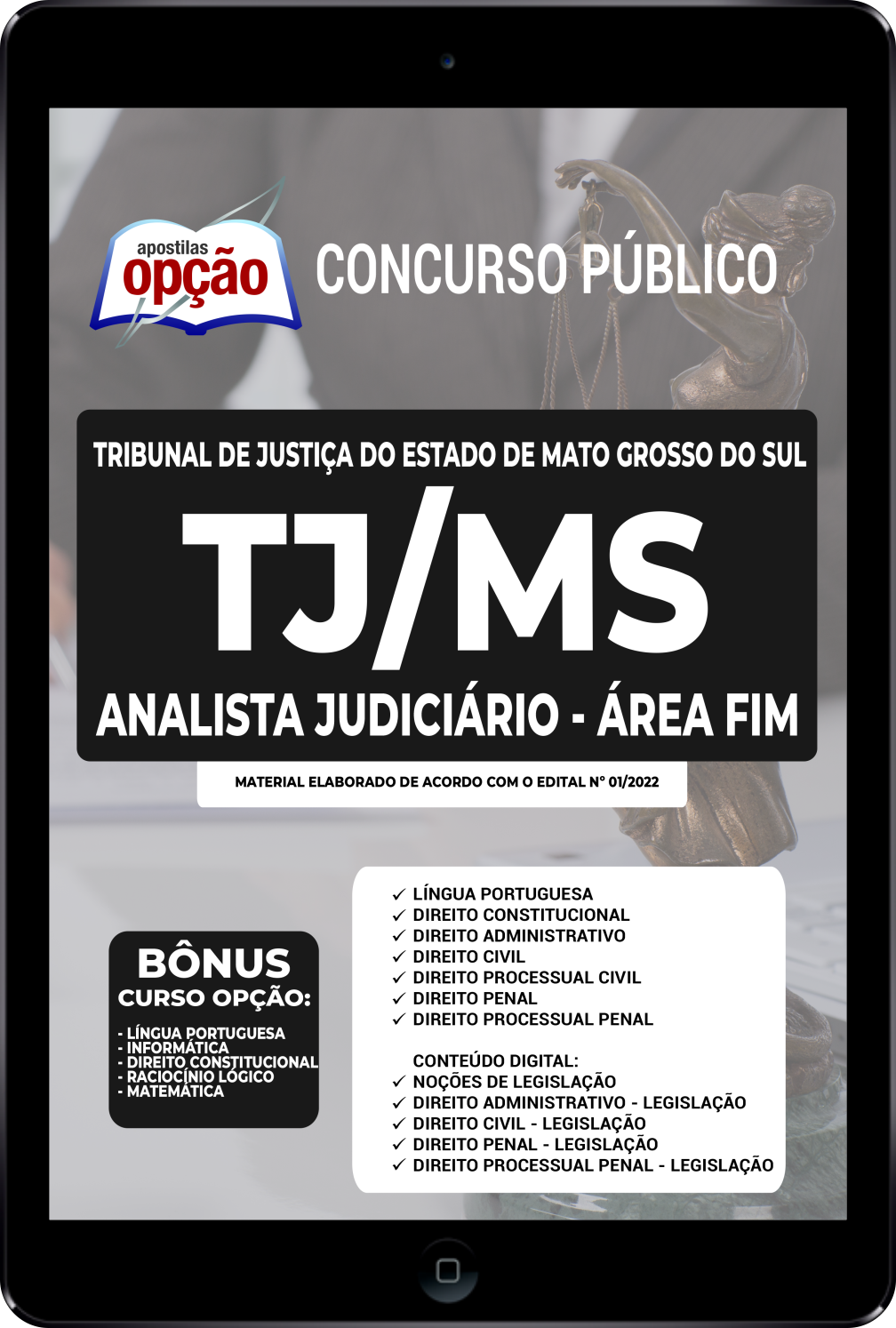 Apostila TJ-MS PDF - Analista Judiciário - Área Fim 2022