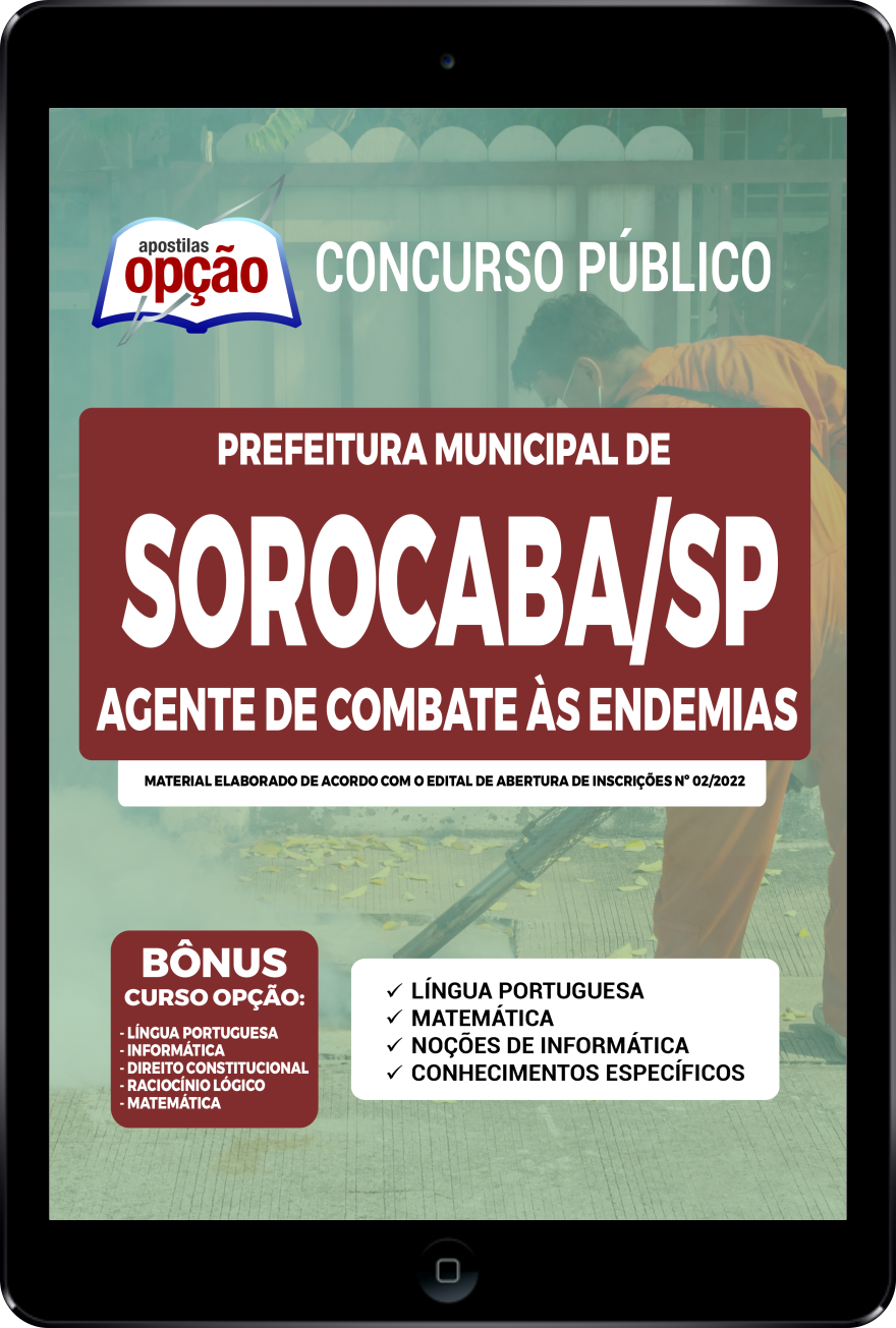 Apostila Prefeitura de Sorocaba SP PDF 2022 Agente Combate às Endemias