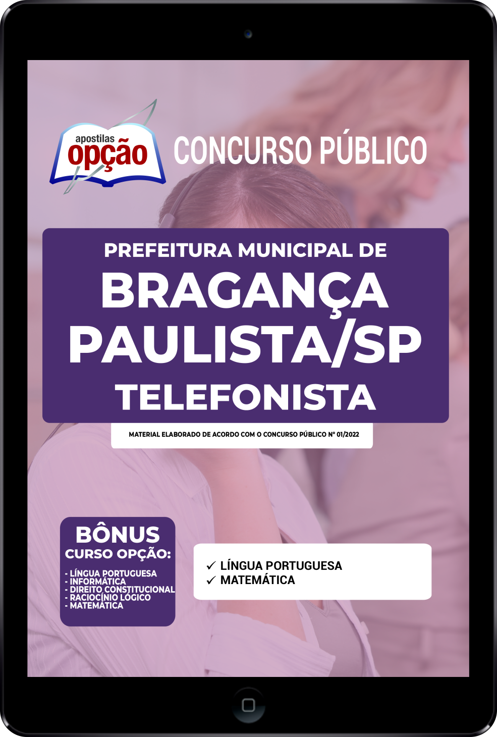 Apostila Prefeitura de Bragança Paulista SP PDF - Telefonista 2022