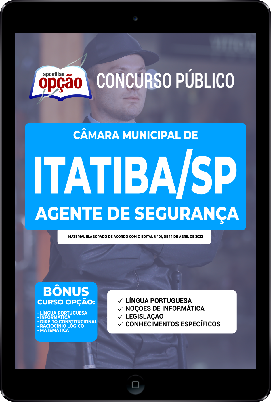 Apostila Câmara de Itatiba - SP PDF - Agente de Segurança 2022