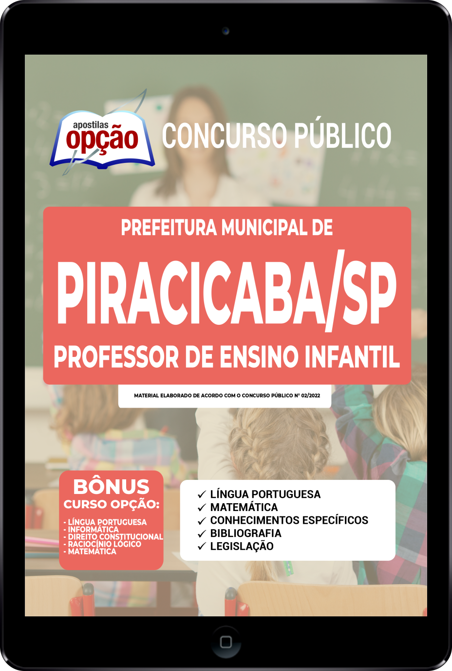 Apostila Prefeitura  Piracicaba SP PDF Professor de Educação Infantil 2022