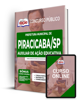 Apostila Prefeitura  Piracicaba SP 2022 Auxiliar de Ação Educativa