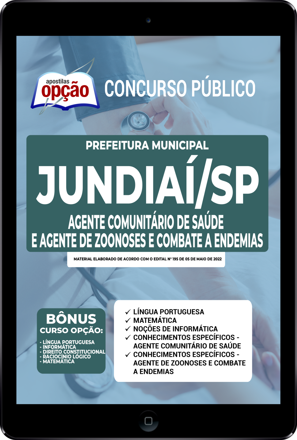 Apostila Prefeitura  de Jundiaí - SP PDF - Agente Comunitário de Saúde 2022