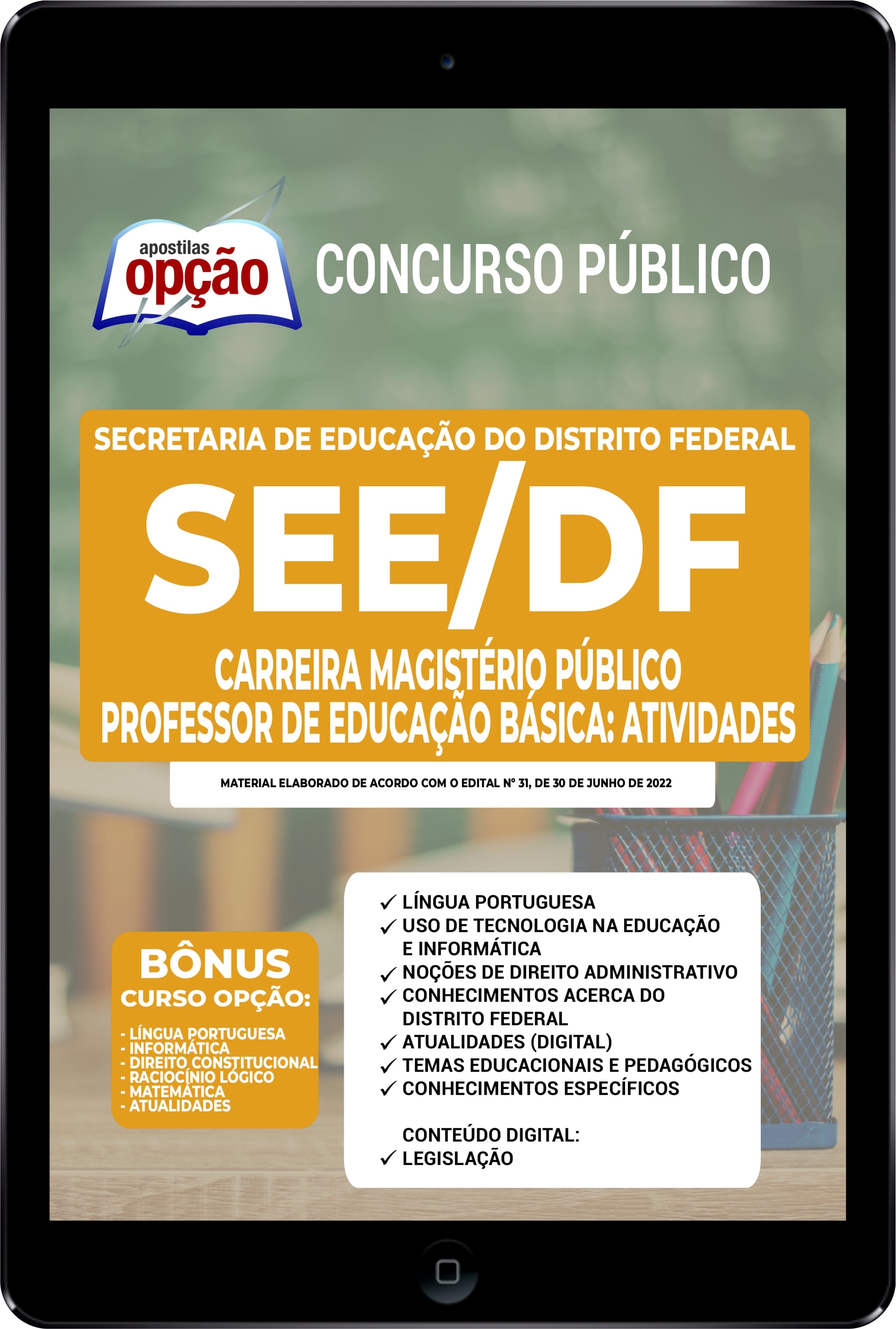 Apostila SEDF PDF Professor de Educação Básica: Atividades 2022