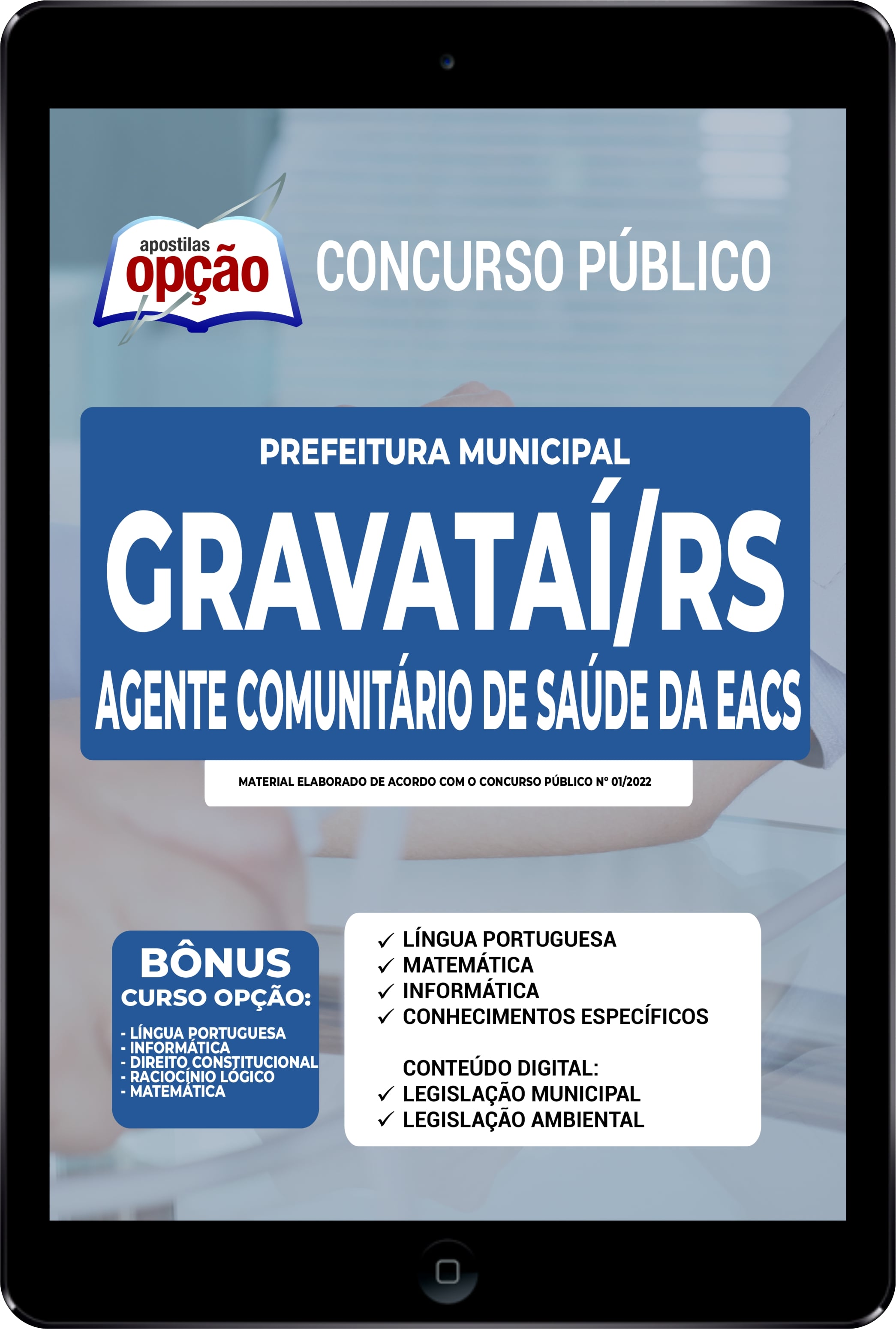 Apostila Prefeitura de Gravataí RS PDF Agente Comunitário Saúde EACS 2022