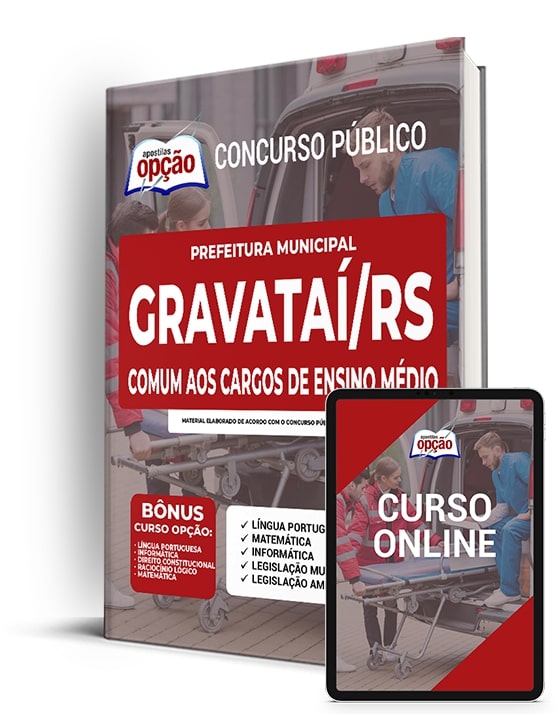 Apostila Prefeitura de Gravataí - RS 2022 - Comum Médio