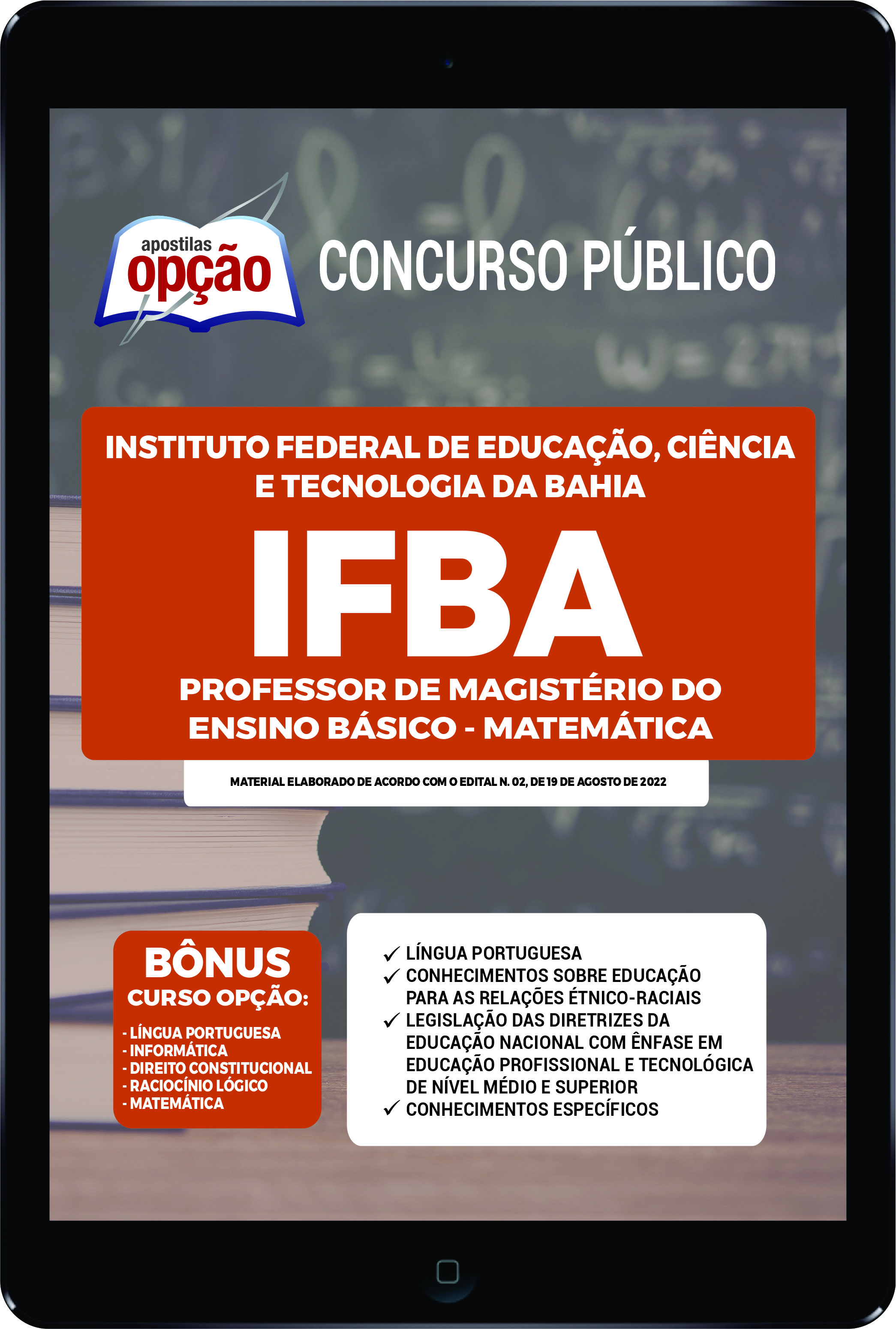 Apostila IFBA PDF  Professor de Magistério - Matemática 2022