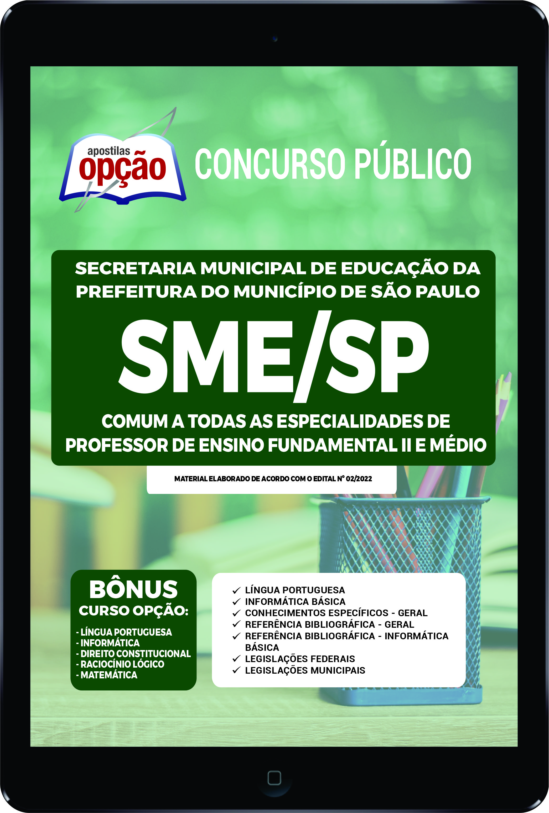 Apostila SME-SP PDF Comum Professor Ed Fundamental II e Médio 2022